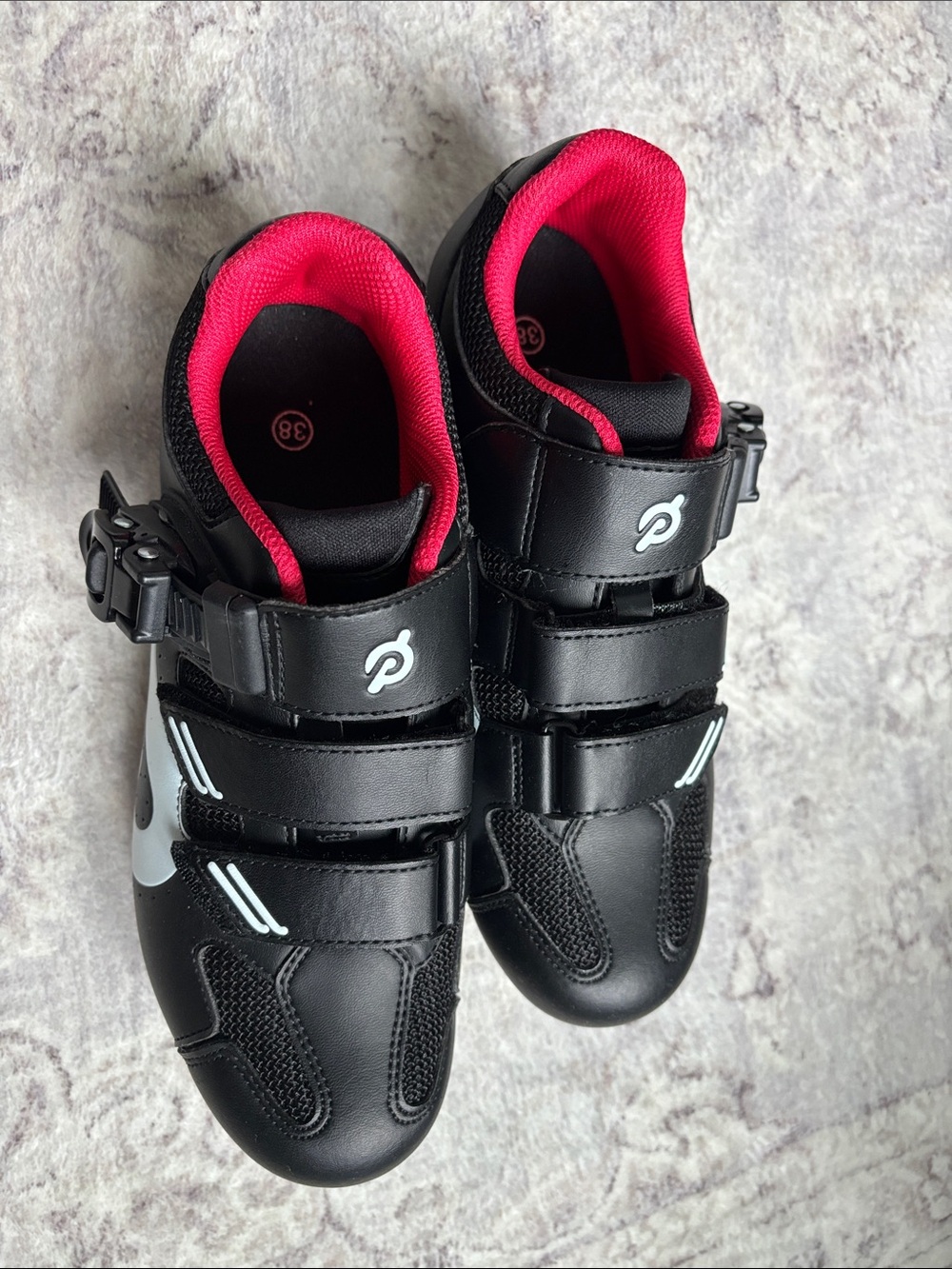 Peloton Black and Pink Women's Cycling Shoes